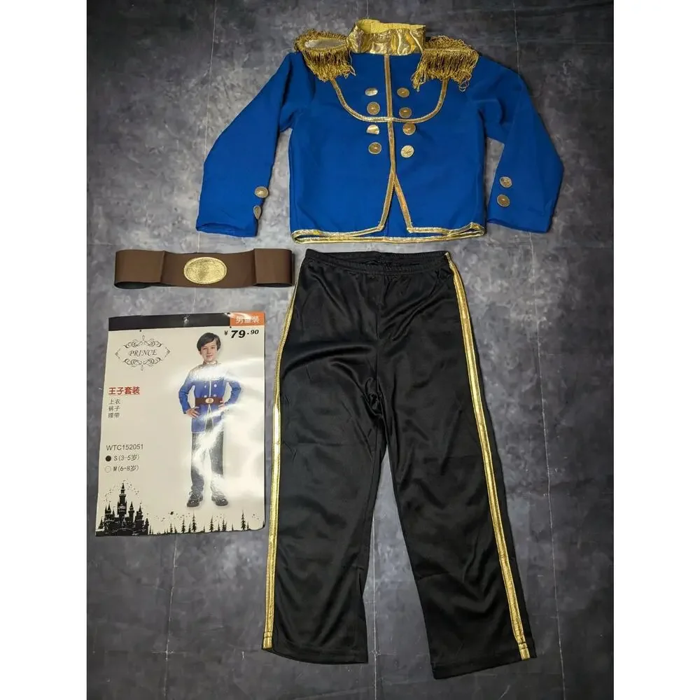 NEW! Blue Boys Prince Charming Outfit Kids Halloween Costume Party Size 3-5